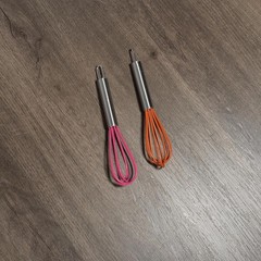 Mini Whisks 6 inch 2Pcs Stainless Whisk+silica gel, Hand Egg Mixer for Flour …