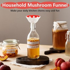 Silicone Mushroom Funnel, Small Kitchen Funnels for Filling Red, white