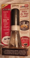 TeleBrands RoboStir Automatic Cordless Electric Pot Stirrer, Black/White