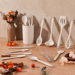 14 Pcs Silicone Cooking Utensils Set with Holder, Heat Resistant, Non-Stick, Dis
