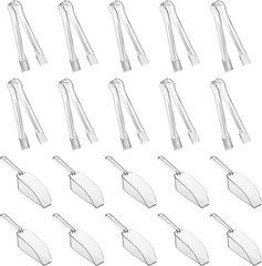 Kitchen Tongs and Ice Scoops Combo Pack Plastic Serving Utensils 20pcs