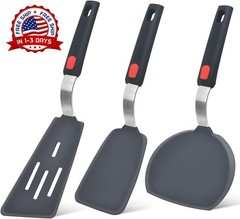 Juego de 3 espátulas de silicona para cocinar, resistentes al calor,hasta 600 °F