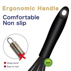 Dishwasher Safe Silicone Whisk, Sealed Waterproof Design Set of 3, Profession…