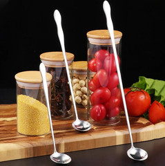 2pcs Stainless Steel Pickle Fork & Spoon Long Handle Set