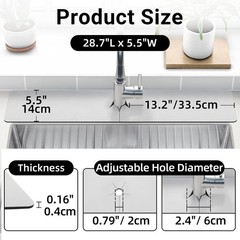 Faucet Mat for Kitchen Sink Protectors, Long Kitchen Sink Splash Guard Behind…