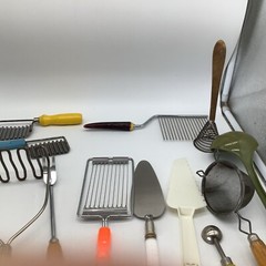 Lot Of 17 Wood Plastic Lucite Farmhouse Kitchen Utensils Masher Spatula Vintage