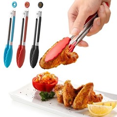 Silicone Kitchen Tongs with Stainless Steel Handle – (USA)