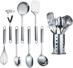 Cooking Utensil Set 8 Piece, Stainless Steel Kitchen Tool Set with Stand,Cook…