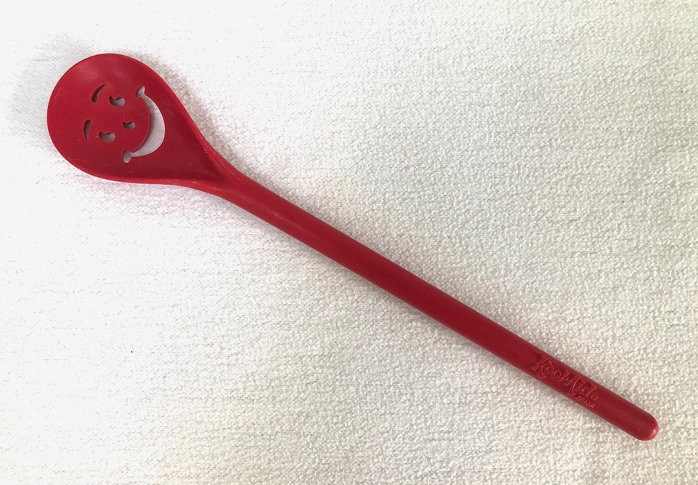 Vtg KOOL AID SPOON~Red Smiley Face Promotional 12″Stirring Mixer Plastic UTENSIL
