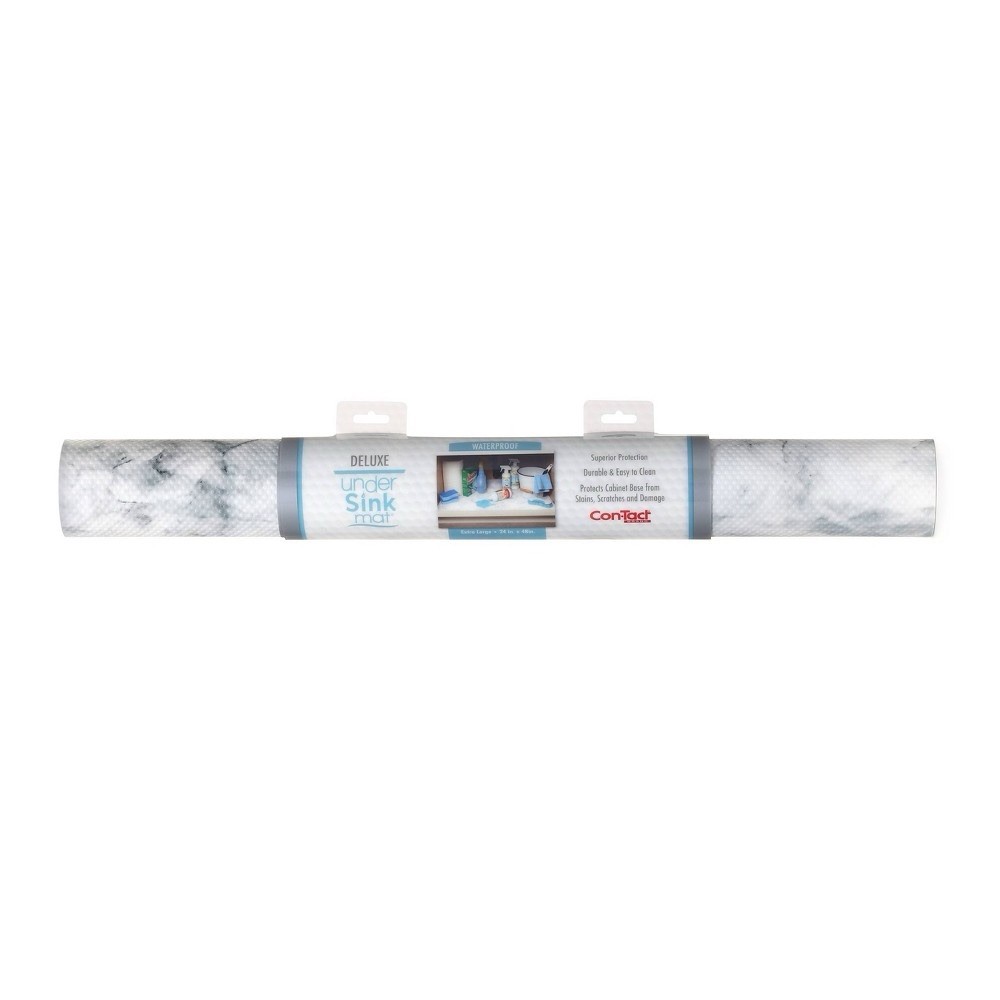 Con-Tact 24×48 Under Sink Mat Carrara Marble Waterproof Shelf Liner