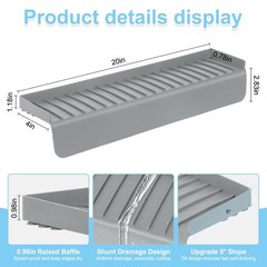 Silicone Faucet Splash Guard 4″ x 20″, Faucet Water Catcher Mat, Longer Silic…