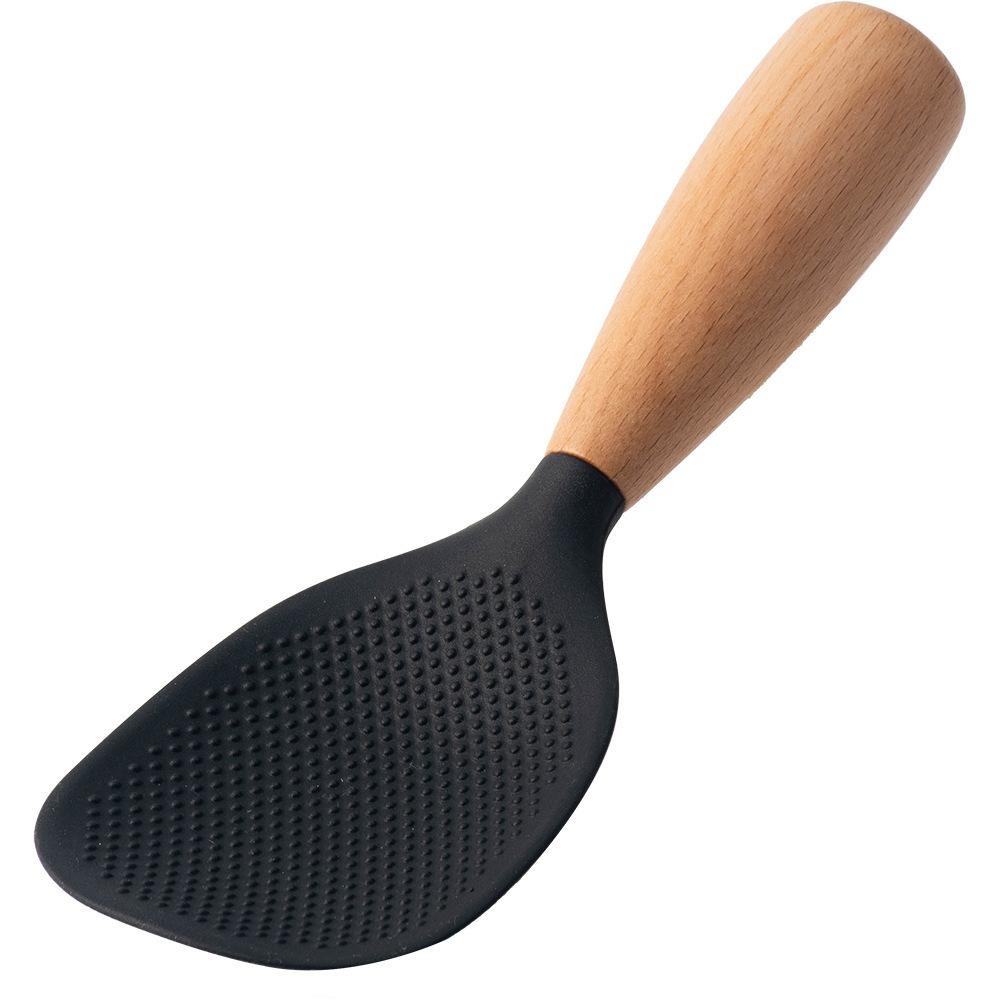 1pcs Silicone Spoon Non-stick Cooking Spoon Anti-scalding Pot Rice High-temperat