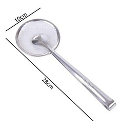 Stainless Steel Oil Filter Spoon with Mesh Wok Clamp for Cooking & Frying
