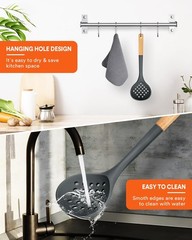 Kitchen Ladle Strainer Large Slotted Spoon Heat Resistant Skimmer Grey Unit