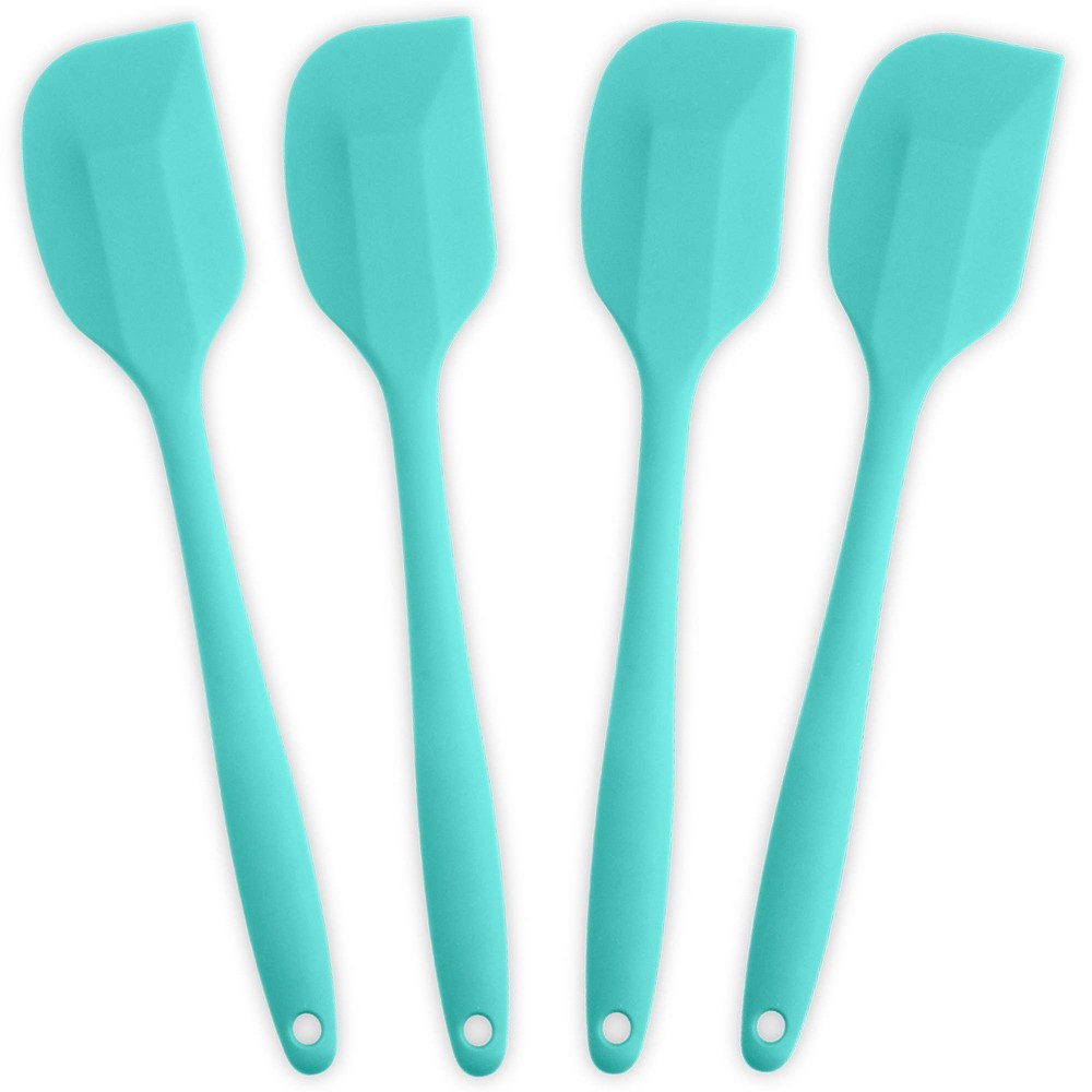SILICONE SPATULA 4PIECE SET HEATRESISTANT NONSTICK RUBBER SPATULAS WITH STAINLES