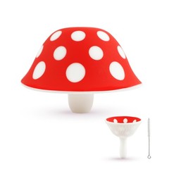 Silicone Mushroom Funnel, Small Kitchen Funnels for Filling Red, white