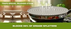 Silicone Splatter Screen for Frying Pan 13 Inch – Grease Splatter Guard with