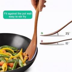 Wooden Cooking Spatula Heat Resistant Non Stick Kitchen Utensil Ergonomic Gift