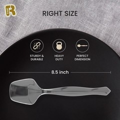 12 Pack Plastic Serving Spoons For Buffet – Clear Plastic Serving Utensils For