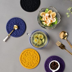 3Pcs Silicone Placemat Set Heat Resistant Bowl Cup Pot Mat Pads Table Decor Mat