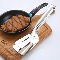 Stainless Steel Steak Clamp Food Bread Meat BBQ Clip Tongs Kitchen Cooking Tool