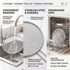 4-Piece Stainless Steel Splatter Screen Set | Oil Splash Guard for Frying Pan, 8