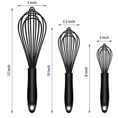 OYV Dishwasher Safe Silicone Whisk, Sealed Waterproof Design Set of 3,