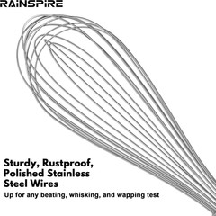 Wire Whisk Stainless Steel, Balloon Whisks for Cooking, Wisk Wisking Tool with S