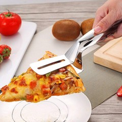 1/2× Kitchen Stainless Steel Steak Clamp Food Clip Tongs Meat BBQ Cooking Tool