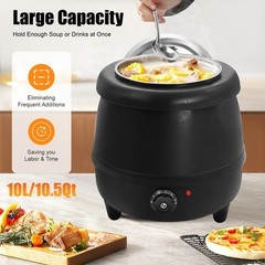 10L Commercial Electric Soup Kettle Warmer Restaurant Countertop Pot