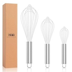 304 Stainless Steel Whisk Set – Dishwasher Safe, 3 Sizes for Every Kitchen Task