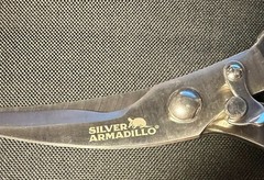 New Out Of box Silver Armadillo Premium Chef Scissors + Silicone Basting Brush
