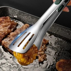 Stainless Steel Steak Clamp Food Bread Meat Clip Tongs BBQ Kitchen Cooking Tools