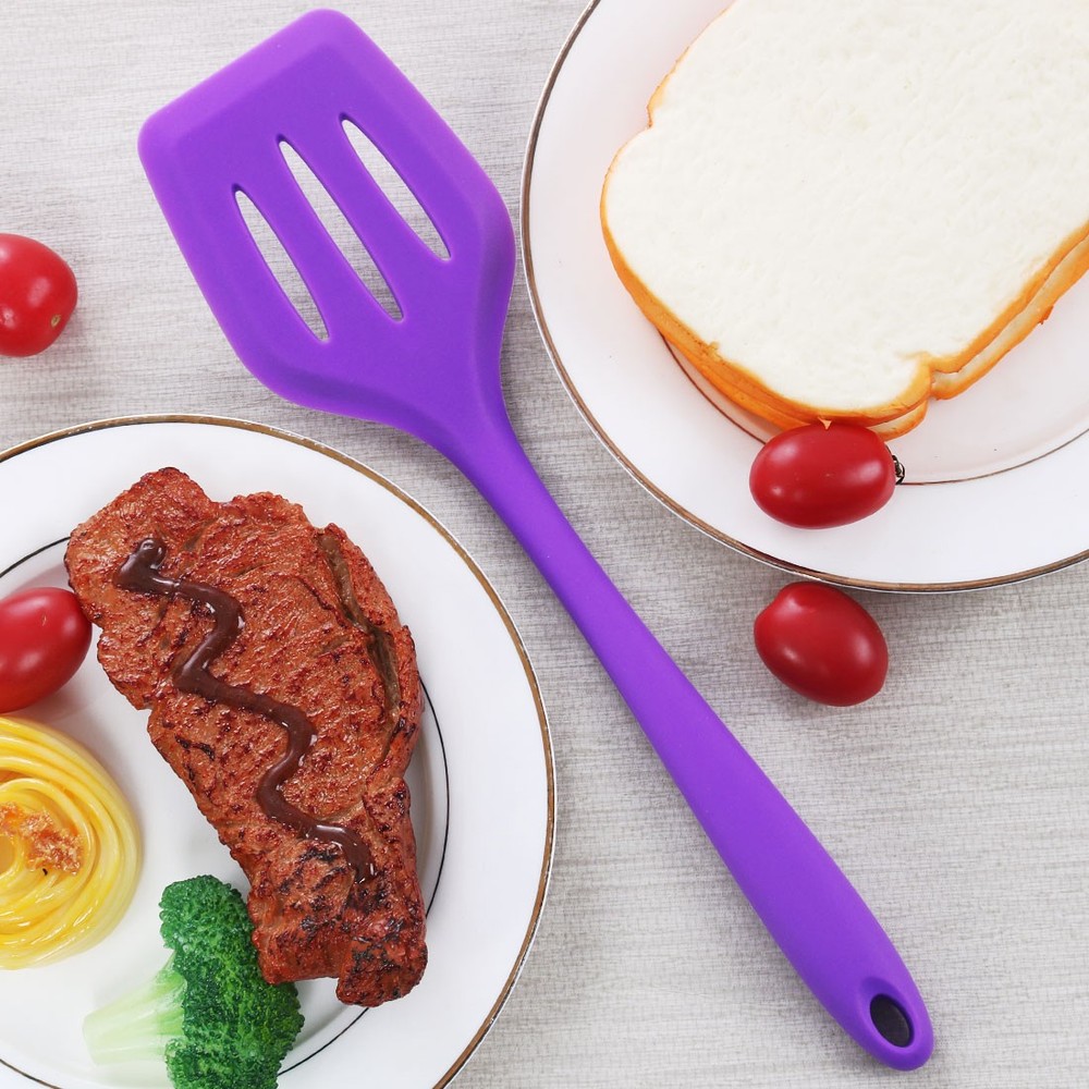Silicone Slotted Heat Resistant Non Stick for Cooking Baking Purple