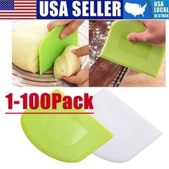 Dough Cutter Dual Sided Flexible Plastic Bowl Scraper for Bread Pizza Pastry