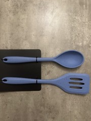 Slotted Turner And Spoon Set Of2 Silicone Tool Kitchen Concepts USA 🇺🇸 Seller
