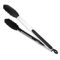 3 Pack Stainless Steel Food Cooking Tongs Locking Kitchen Set For BBQ & Grilling