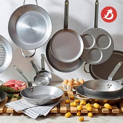 De Buyer 5615.24 Mineral B Round Carbon Steel Crepe/Tortilla Pan, 9.5 inches