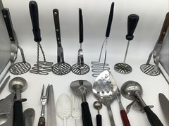 28 Metal + Plastic Wooden Stainless Kitchen Utensils Tools Fork Knife Mashers ++