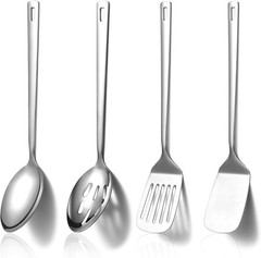 Elegant Stainless Steel 4-Piece Cooking Utensils Set – Dishwasher Safe Design