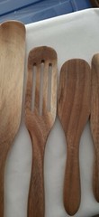 Natural Acacia Wooden Spurtles Set Of 4, Heat Resistant, Made In China, New.