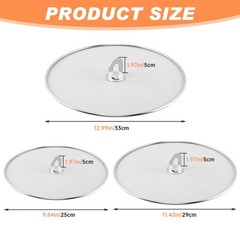 Splatter Screen 3 Pack 13 in 11.5 in 10 in Stainless Steel