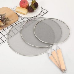 Stainless Steel Splatter Screen Guard Oil Splash Cover Frying Pan Mesh Lid Kitch