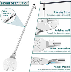 Stainless Steel Pizza Turning Peel 8-Inch, round Pizza Turner Paddle, Perfortae