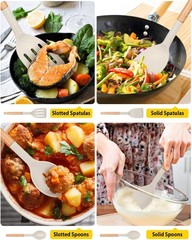 Pack of 4 Silicone Cooking Utensils Set, Non Stick Solid Spatulas and Heat Re…