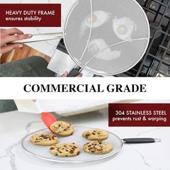 15 Inch Stainless Steel Frying Pan Splatter Guard Oil Splash Shield
