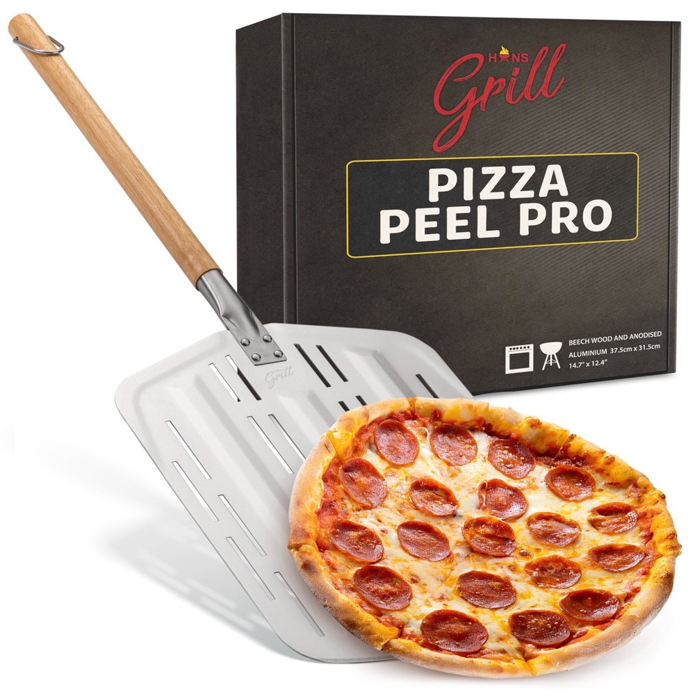 12″ Perforated Pizza Peel, Non-Stick Aluminium Paddle for XL Pizzas, Restaurant