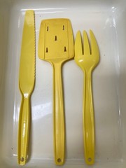 Yellow Plastic set VIP Sales in USA Set of 3 Spoon Spatula and Icing