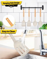 Pack of 4 Silicone Cooking Utensils Set, Non Stick Solid Spatulas and Heat Re…