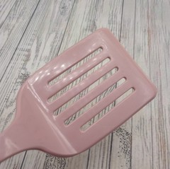 Vintage Ekco Pink Nylon Slotted Short Small Spatula Lightweight Plastic USA